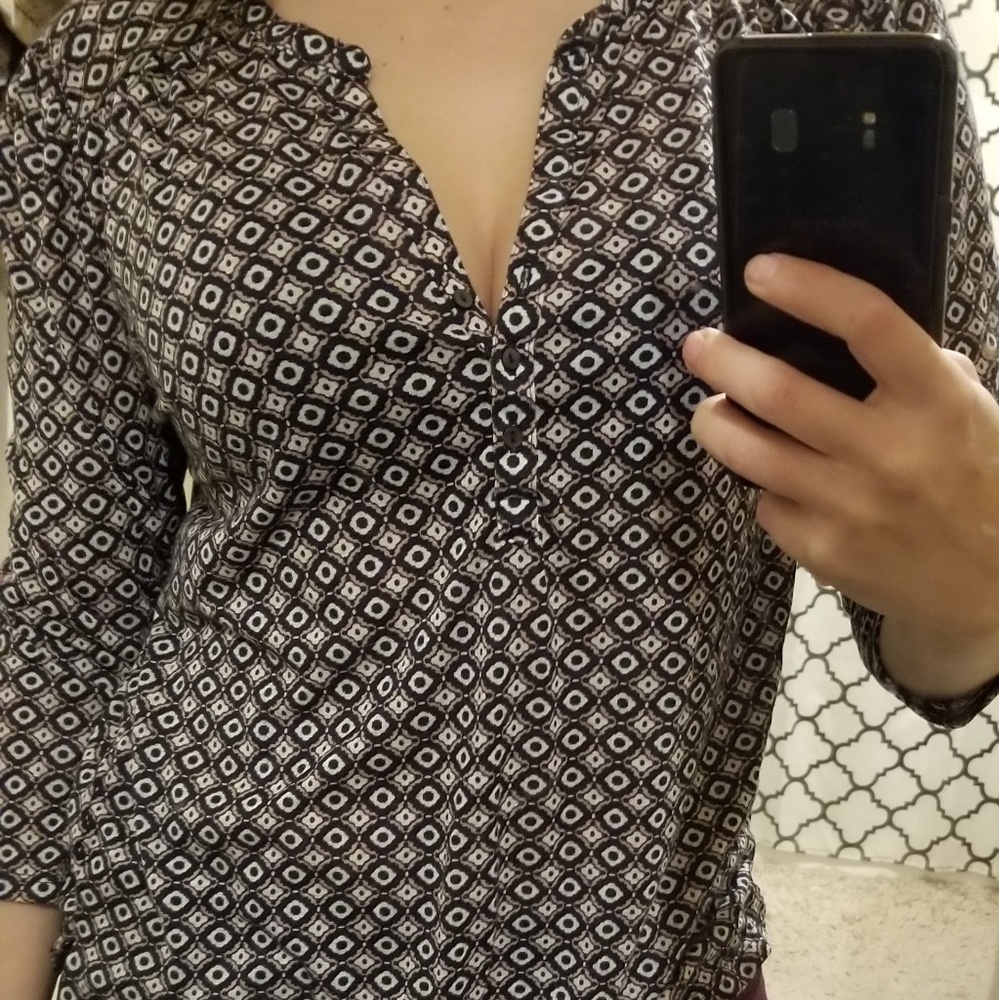 3/4 Sleeve Printed Jersey Knit Top